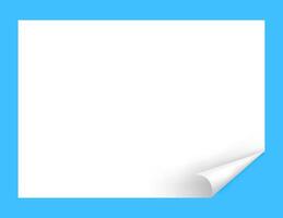 template a4 paper mock-up, paper with curl corner, empty white paperwork a4 landscape layout, blank rectangle paper for background vector