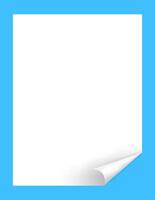template a4 paper mock-up, paper with curl corner, empty white paperwork a4 portrait vertical layout, blank rectangle paper for background vector