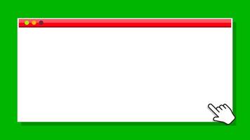 window form blank on green for banner background, template window frame on green, copy space, mock-up display social for user website interface vector