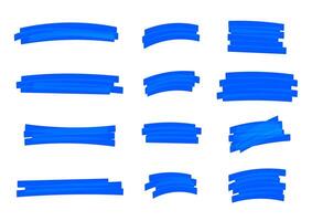 highlight stripes blue color, banners drawn with markers, blue highlight stripe marker stroke, hand drawn highlight elements for design, marker stroke bright color vector