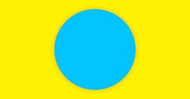 simple circle light blue on yellow background for banner, copy space, paper circle blue color and yellow for background vector