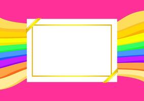 certificate template with golden frame on colorful background vector