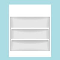 medicine cupboard, plank shelf for mock-up display, countertop white color, modern shelf for display show on space wall room vector