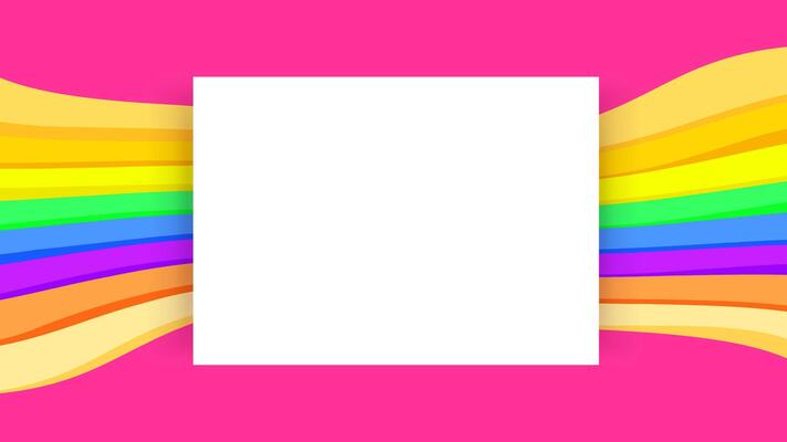 white border frame on pink and colorful graphic background, paper white frame on colorful modern ad for banner web