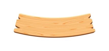 curved wooden planks isolated on white background, wood plank curve for signs and copy space, wooden signs curve shape, empty wood plank light brown for a text vector