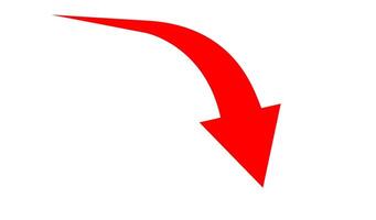arrow pointing down for business graph symbol, simple red arrow, pointer down arrow graphic vector