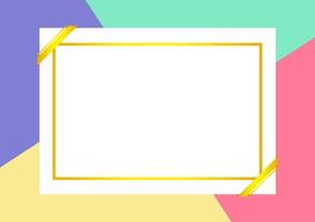 certificate template with gold frame on color flat lay background vector