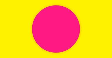 simple circle pink on yellow background for banner, copy space, paper circle pink color and yellow for background vector