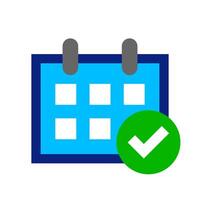 calendar icon, schedule symbol, calendar with agree symbol vector