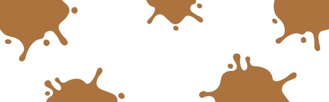 chocolate brown milk splash on white for banner, milky splatter isolated on white background, copy space, milk blob shape for graphic symbol, blot stain of milk splashing vector