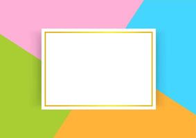 certificate template with gold frame on colorful background vector
