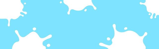milk splash on light blue for banner, milky splatter for background, copy space, milk blob shape graphic, blot stain of milk splashing vector