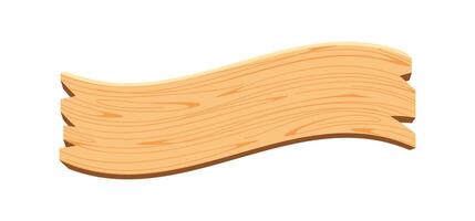curved wooden planks isolated on white, wood plank curve for signs and copy space, wooden signs curve shape, empty wood plank light brown for message text, wood board with wave ripple shape vector