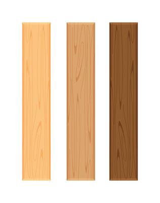 wood board isolated on white background, vertical plank, planks wood brown various types horizontal, empty wooden plank board for sign decoration, plank light brown and dark brown set