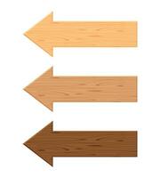 wooden arrow plank isolated on white background, wood direction sign, wood arrow shape for signboard copy space, empty panel wood for direction and pointing sign, signpost wood brown for text vector