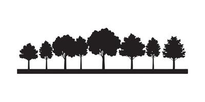 Forest tree line silhouette artwork vector
