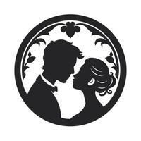 Man kissing womans forehead gently vector