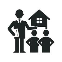 Realtor Showing Property To Interested Clients vector