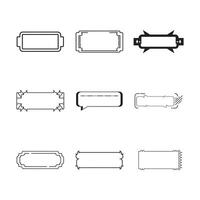 Soft button border silhouette bundle vector