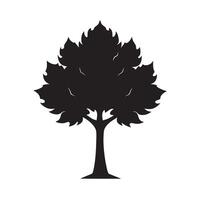 Maple tree silhouette in autumn mood vector