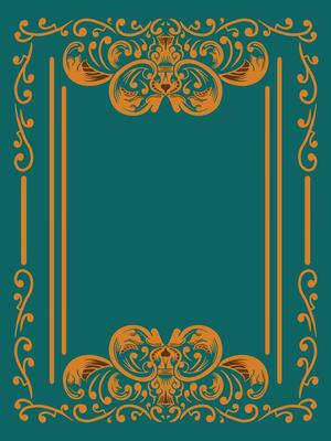 Engraving Style Frame with Ornamental Swirls