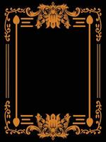 Fine Line Frame Border with Ornamental Features vector