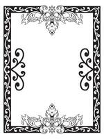 Certificate Frame in Engraved Outline Style vector