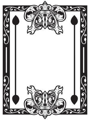 Royal Style Frame in Engraving Outline