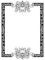 Artistic Scroll Frame in Monochrome Ink vector