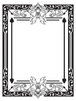 Square Ornamental Frame with Flourish Corners