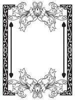 Outline Ornamental Frame with Swirl Motifs vector