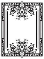 Thin Swirl Outline Frame with Ornamental Style vector
