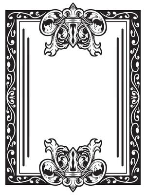 Classic Ornamental Frame in Line Art Style