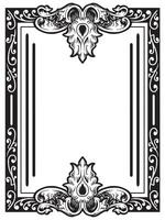 Swirly Corner Frame Outline in Black Ink vector