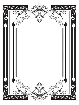 Flourish Ornament Frame in Line Art