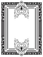 Vintage Ornament Frame with Outline Drawing vector