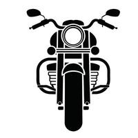 Front View Of Black And White Classic Motorcycle Graphic Illustration vector