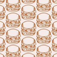 Simple Burger Outline Seamless Texture vector