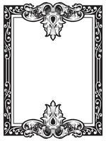 Black Frame with Swirly Outline Corners vector