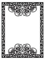 Frame with Curved Scrollwork in Black Ink vector