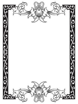 Decorative Frame with Thin Outline Design