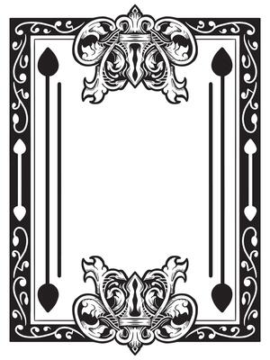 Floral Ornamental Frame in Outline Style