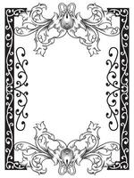 Baroque Ornamental Frame Outline Design vector