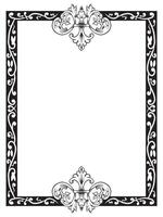 Elegant Thin Frame Outline with Scrollwork vector