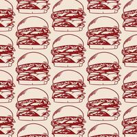Cute Hamburger Seamless Pattern for Prints vector