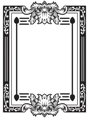 Black Ornamental Frame for Label Templates