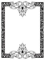 Monoline Frame with Flourish Ornaments vector