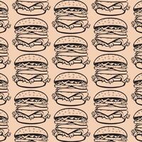 Seamless Burger Background for Print vector