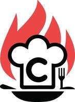 The logo features a image of a chef's hat vector