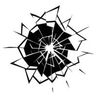 Broken Glass Design In Black And White With Cracks And Splinters vector